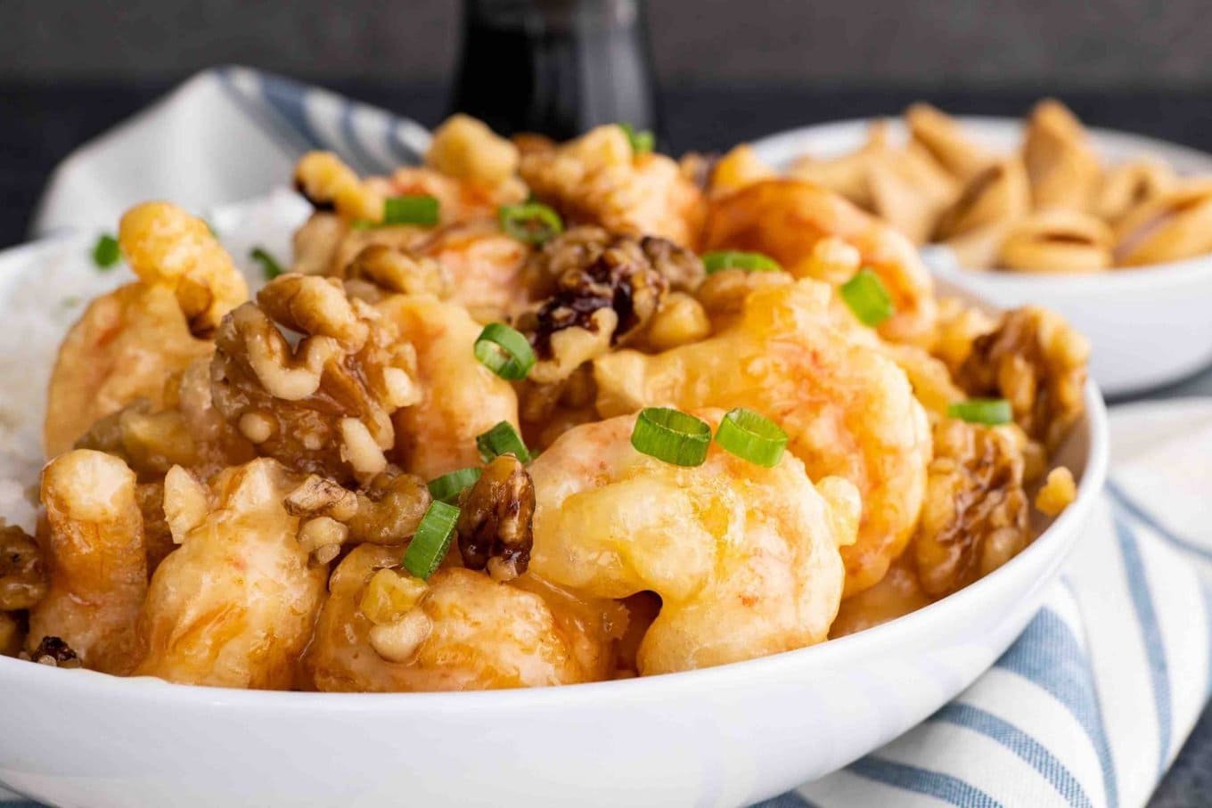 Honey Walnut Shrimp with walnuts protein